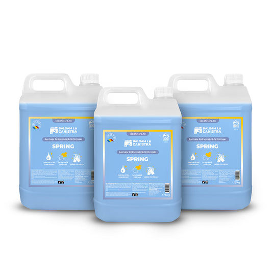 Pachet Balsam - 3 x 5 L Balsam Spring Premium Parfumat + 500 ml detergent vase cadou