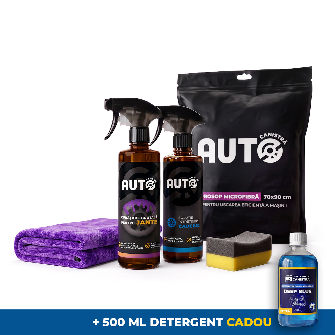 Pachet Auto Exterior - 2 x Solutii + Prosop 70x90 + Cadou