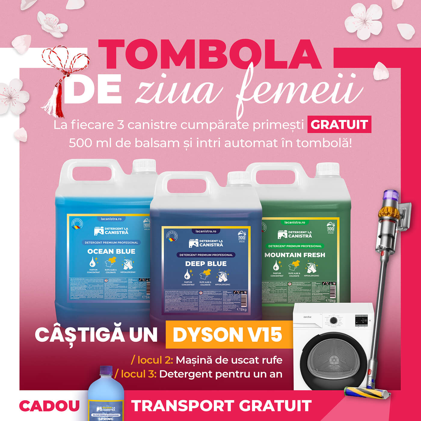 Pachet Detergent MIX - 3x5L + Balsam CADOU 500 ml