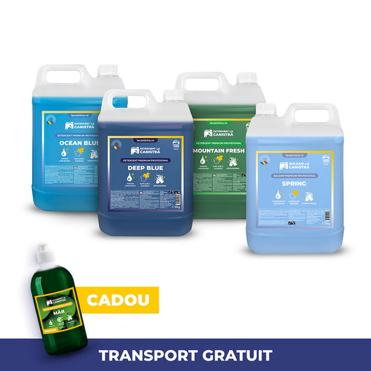 Pachet Family Detergent 3x5L + Balsam 5L + 500 ml cadou detergent vase