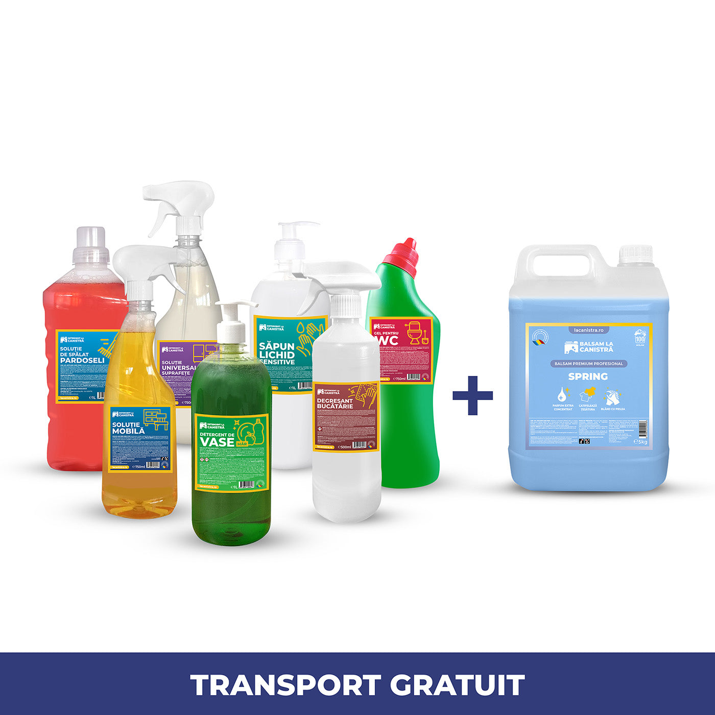 Pachetul Casei - Detergent/Balsam 5L + 7 Soluții