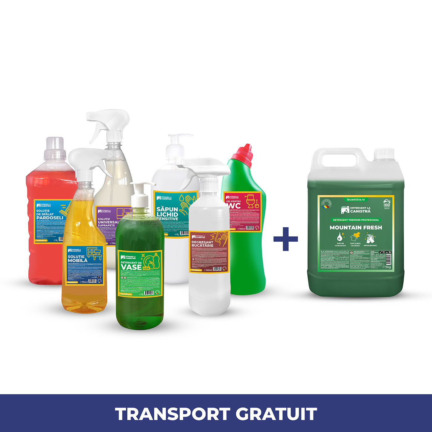 Pachetul Casei - Detergent/Balsam 5L + 7 Soluții