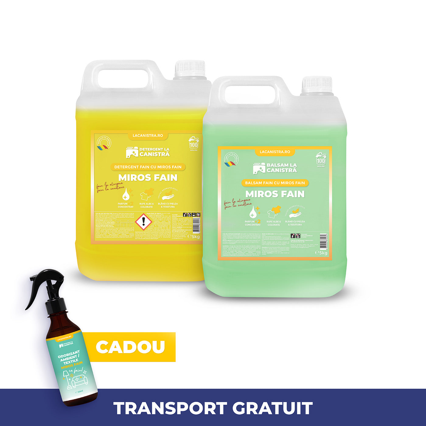 Pachet FAIN - Detergent & Balsam + Cadou Parfum de cameră